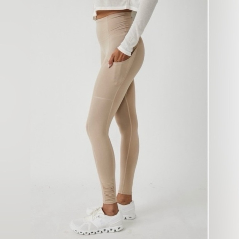 Women's Tan High-Waisted Leggings